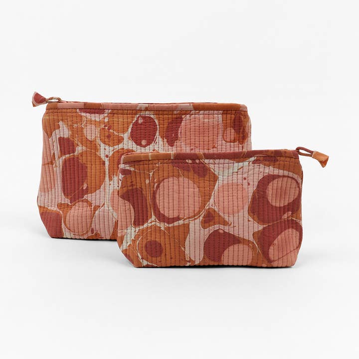 MARBLED QUILTED POUCH PEBBLES - RED for wholesale by Craft Boat