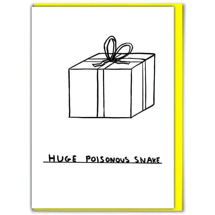 Funny Greeting Card By David Shrigley - Huge Poisonous Snake for wholesale by David Shrigley x Brainbox Candy