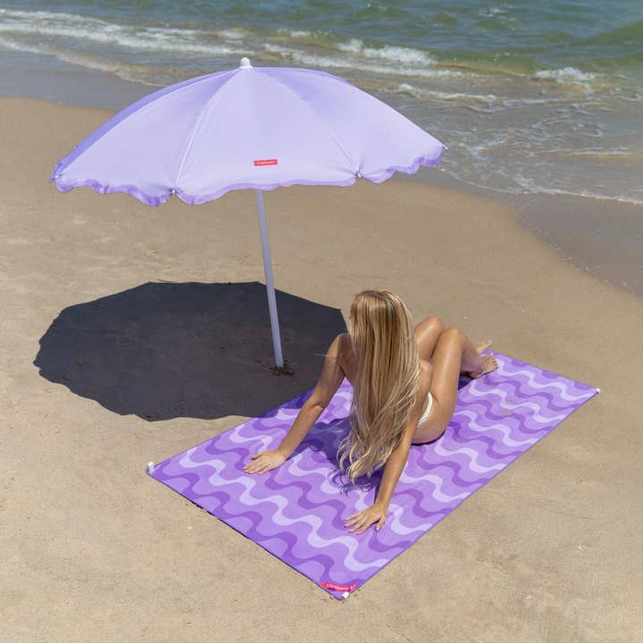 Flamingueo - Wholesale Beach Umbrella - Purple wavy umbrella10