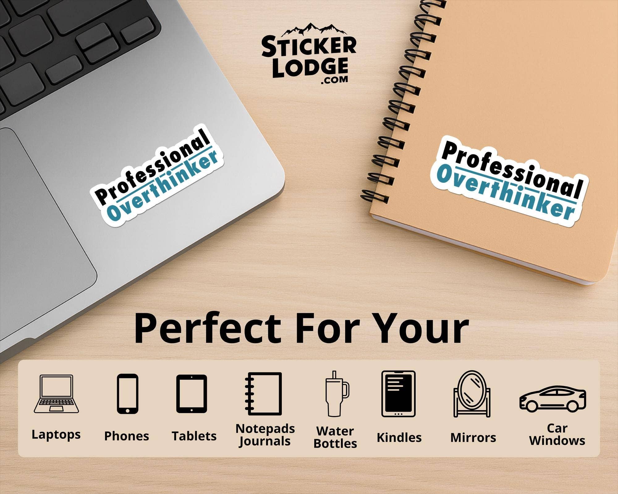 Sticker Lodge - Wholesale Phone & Laptop Stickers - Professional Overthinker Vinyl Sticker2