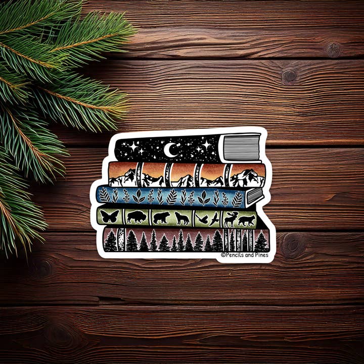 Books of Nature Waterproof Sticker for wholesale by Pencils and Pines