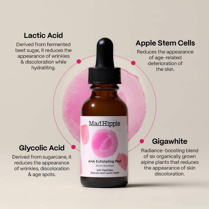 Mad Hippie - Wholesale Facial Peel - AHA Exfoliating Peel -Peptides, Hyaluronic Acid, Niacinamide1