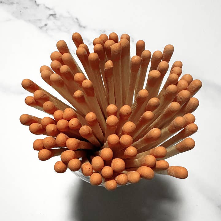 Party Matches | Orange Tip | 4 inch | 30 cnt | Glass & Cork for wholesale by Amaryllis Park