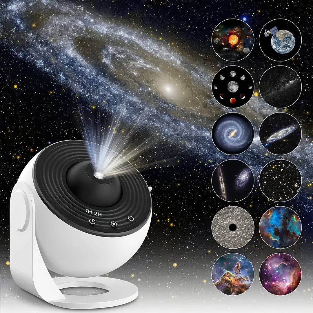 Mtistanbul LTD - Venta al por mayor Luces nocturnas - Proyector Galáctico 4K – 12 Discos con Temática Espacial, Rotación Silenciosa y Modo Temporizador0