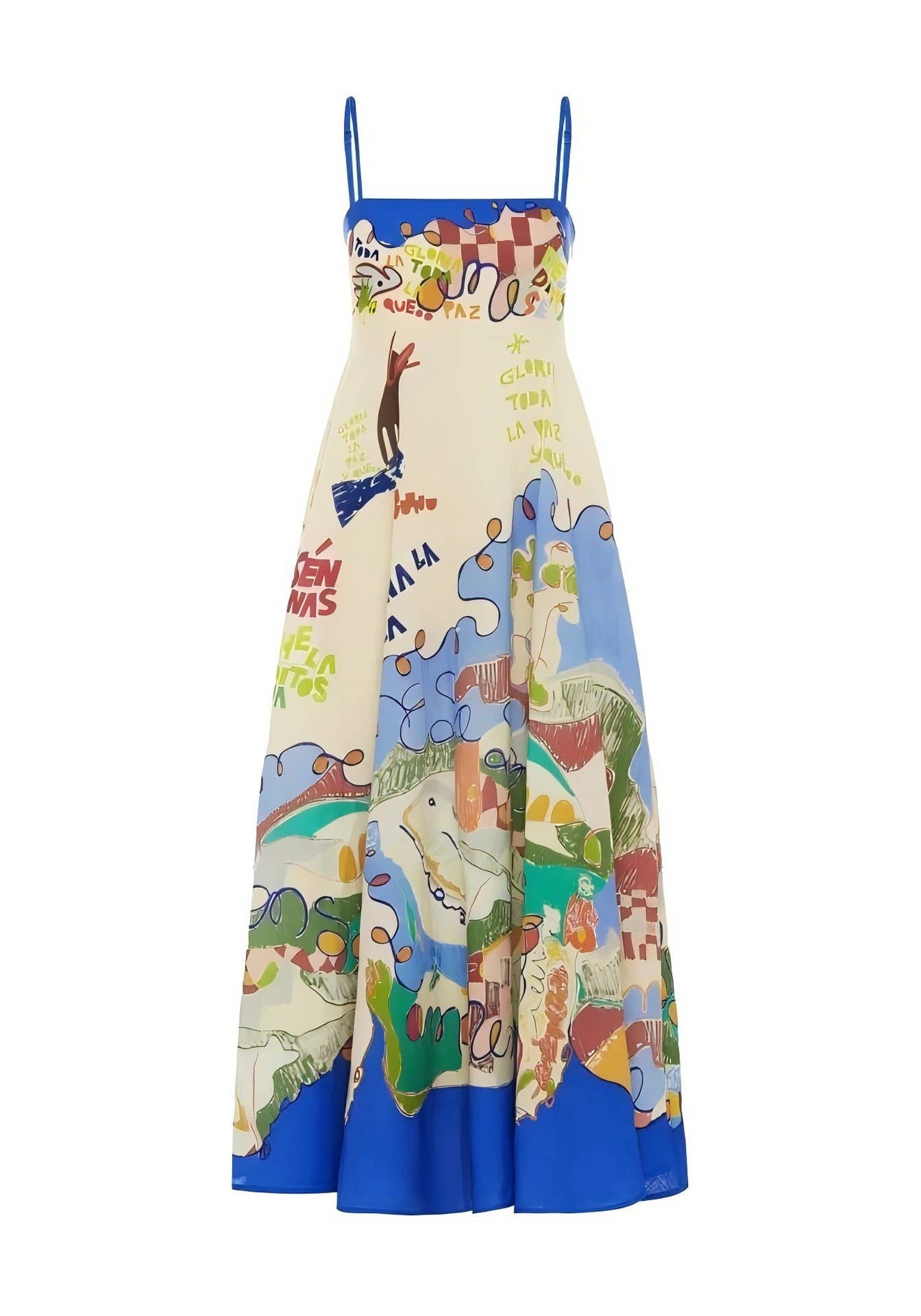 Hope & Sunshine - Vente Robe – femme - Robe évasée en lin à imprimé graffiti0