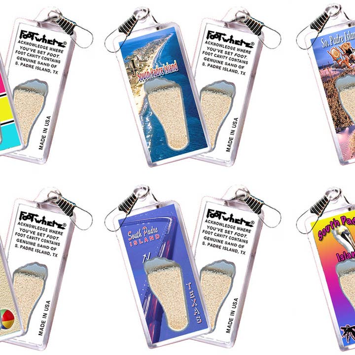 South Padre Island FootWhere® Souvenir Zipper-Pull. 72 pieces/ 6 assorted styles. for wholesale by FootWhere- USA Group, Inc.