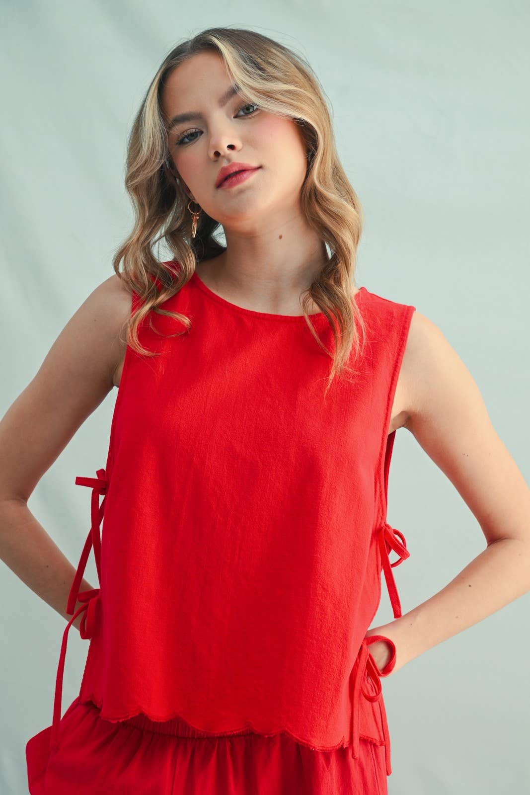 Wishlist Apparel - Wholesale Tank Top - Women's - COTTON TANK TOP WITH SIDE TIES / WL25-102430