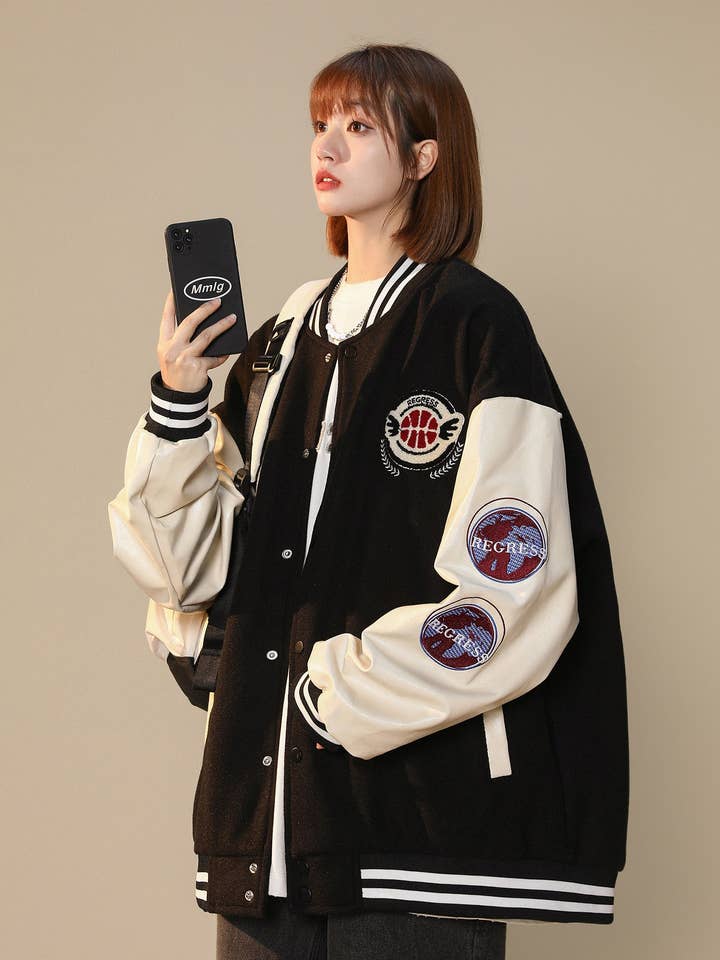 Women's Regress Varsity Jacket for wholesale by niepce