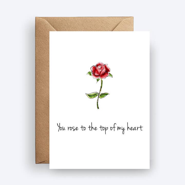 You Rose to the Top of My Heart Mini Greeting Card for wholesale by Inkwell & Poppy