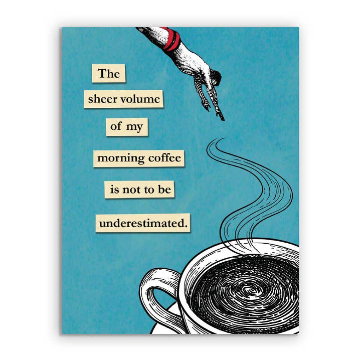 Carte de voeux du café du matin pour la vente par The Mincing Mockingbird