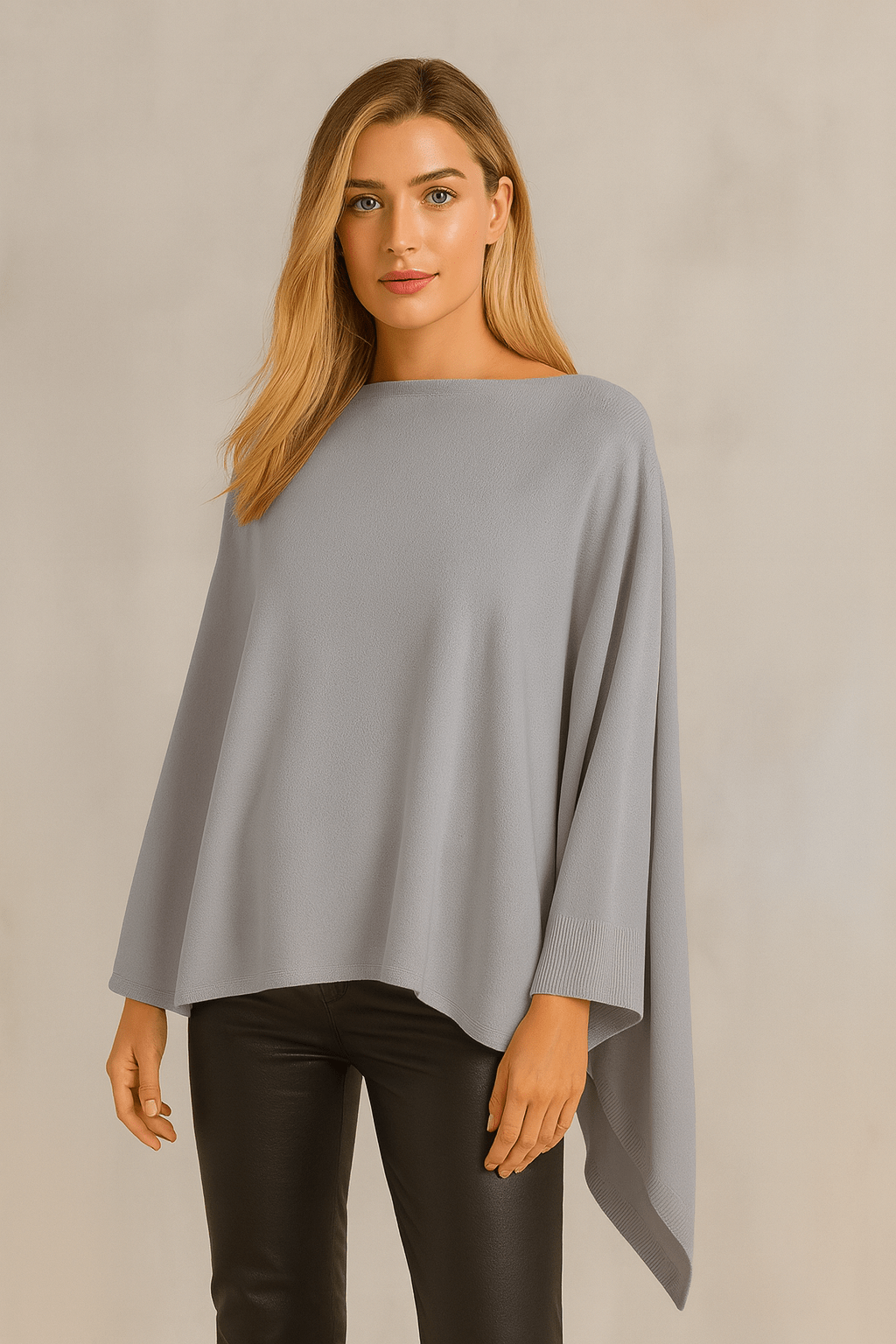 MiMi Wholesale - Wholesale Poncho - Women's - CCP320056 Juney Soft Classic Knit Poncho Ruana17