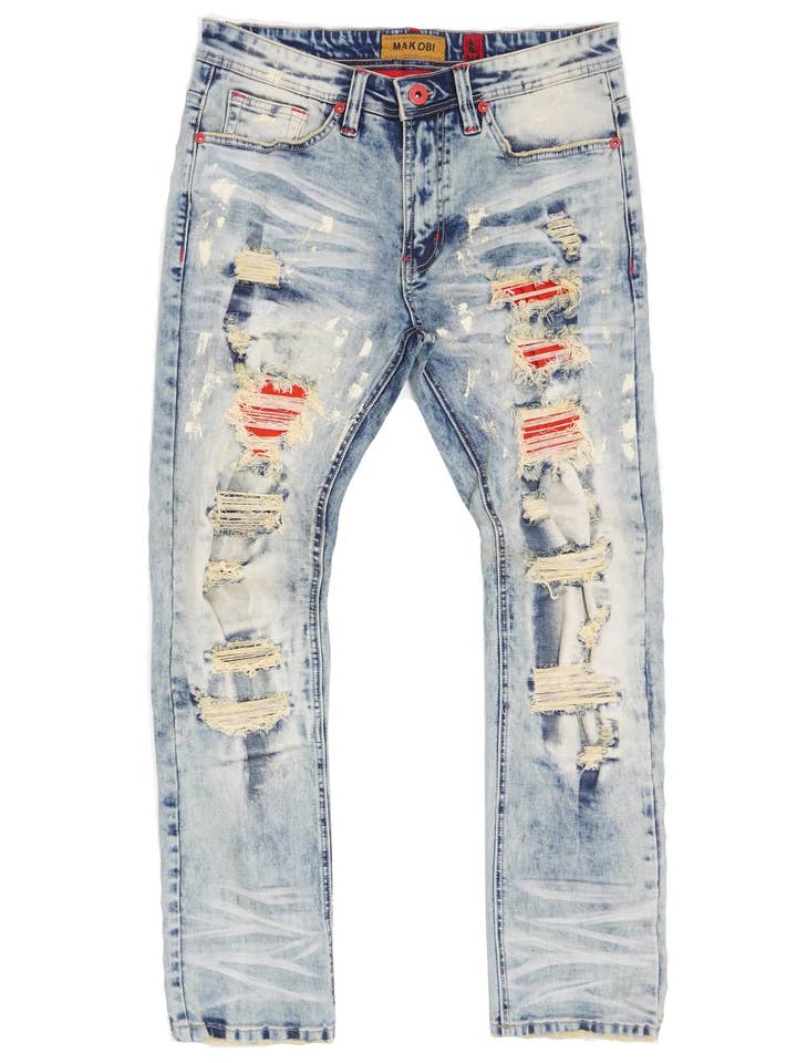 M1773 Amalfi Jeans met onderlaag - Vuil voor wholesale door Makobi
