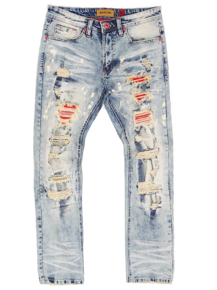 M1773 Amalfi Jeans w/Underlay - Dirt for wholesale by Makobi