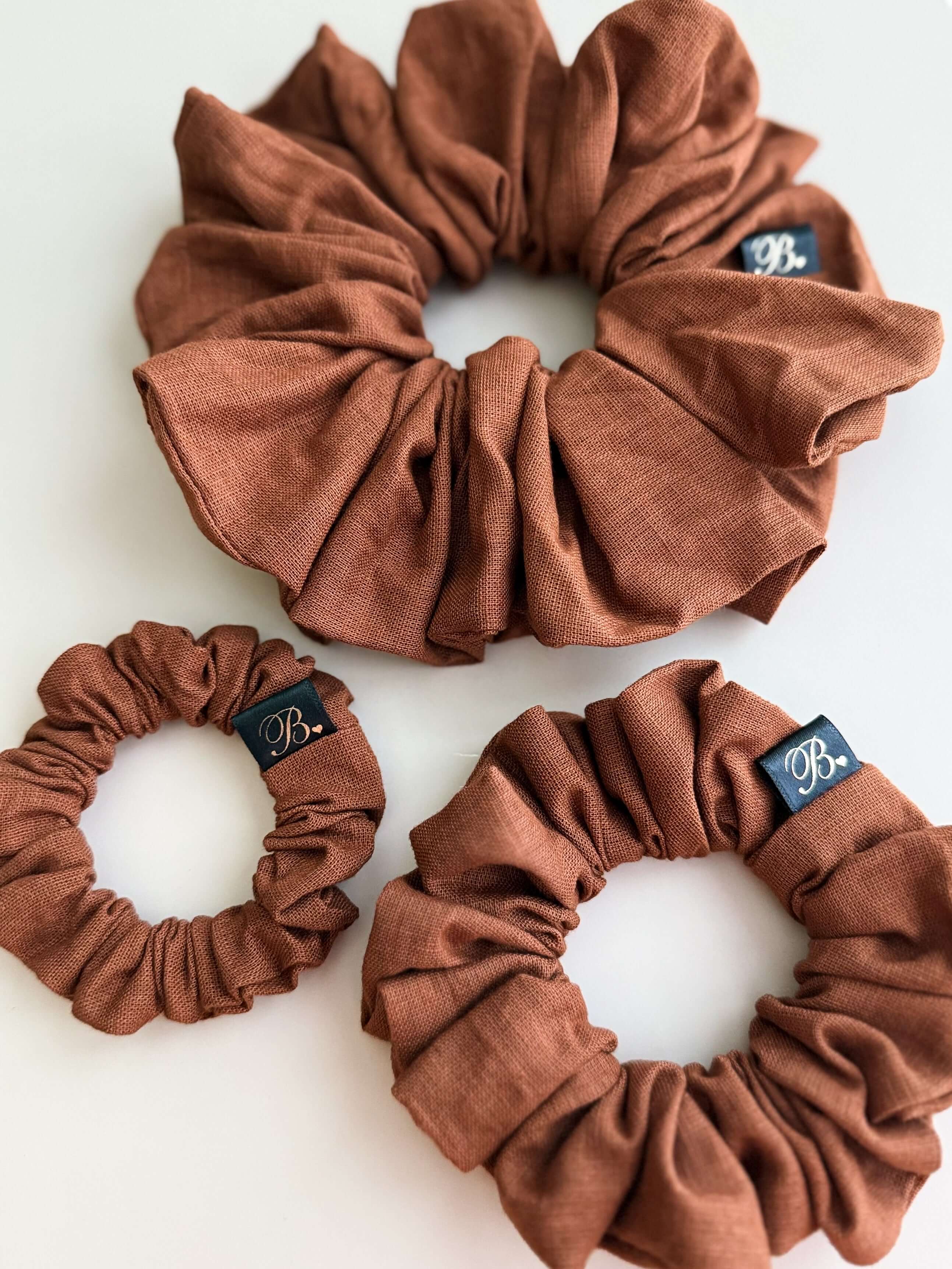 B. LUVV & CO. - Wholesale Scrunchie - Women's - Cotton Linen Scrunchie in Copper2