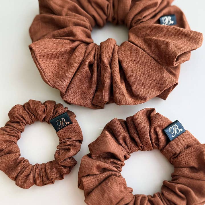 B. LUVV & CO. - Wholesale Scrunchie - Women's - Cotton Linen Scrunchie in Copper2