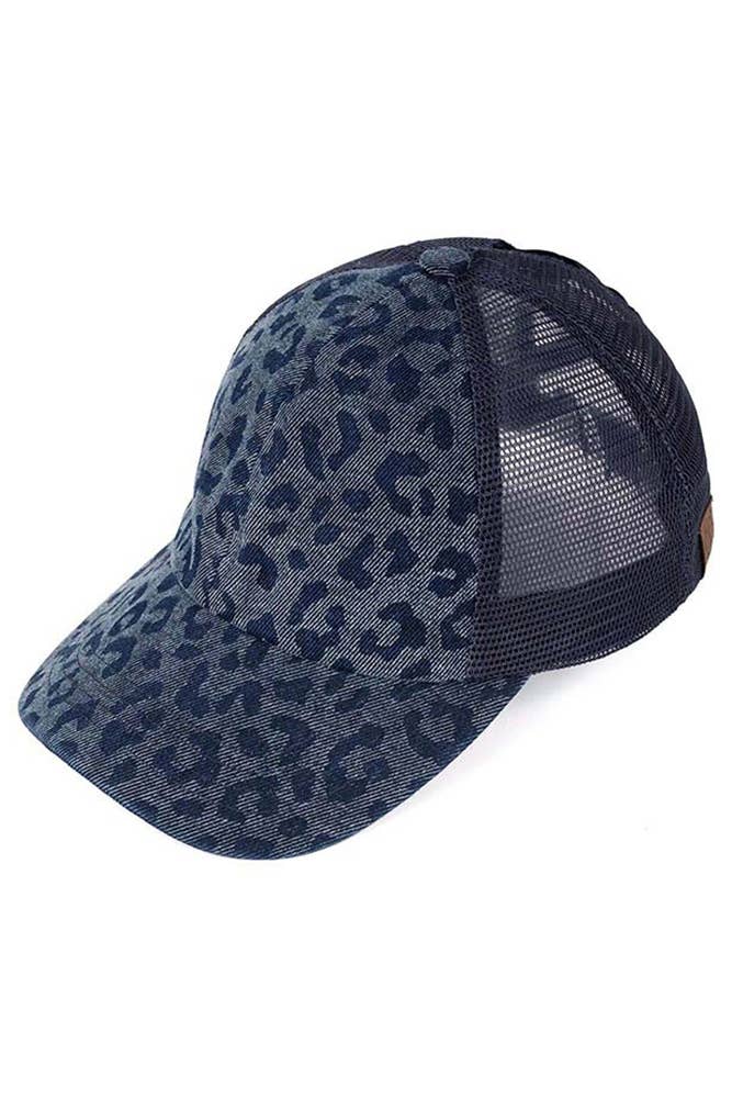 Hana - Wholesale Ponytail Cap - Women's - C.C Leopard Pattern Ponytail Baseball Cap1
