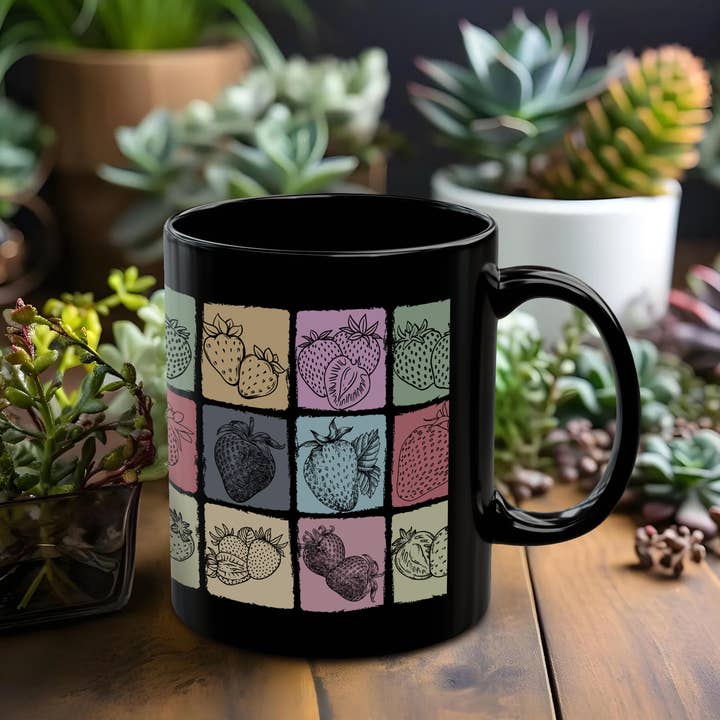 Vivtrek - Wholesale Coffee Mug - Vintage Strawberry Mug Gift for Fruit and Berry Lovers