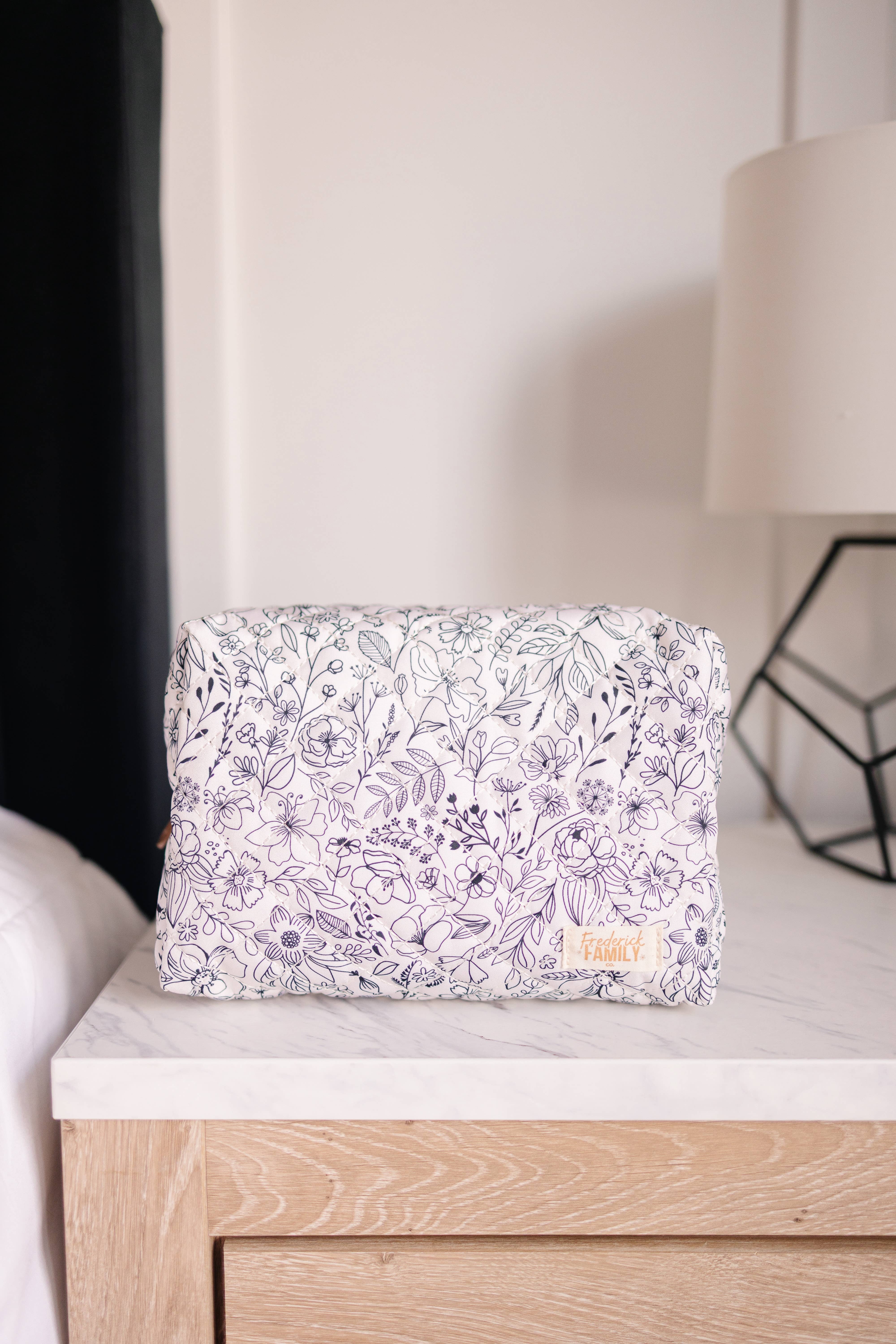 Frederick Family Co. - Wholesale Makeup/Cosmetic Bag - Quilted Carry All Pouch for Women – Large Makeup Organizer Bag, Stand Up Toiletry Case, Wide Zipper Opening, Cute Travel Pouch2