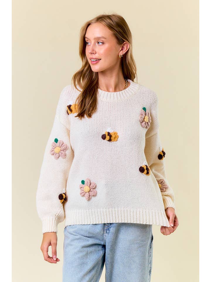 Doe and Rae - Wholesale Knit Sweater - Women's - BEE KNIT SWEATER - 1745C