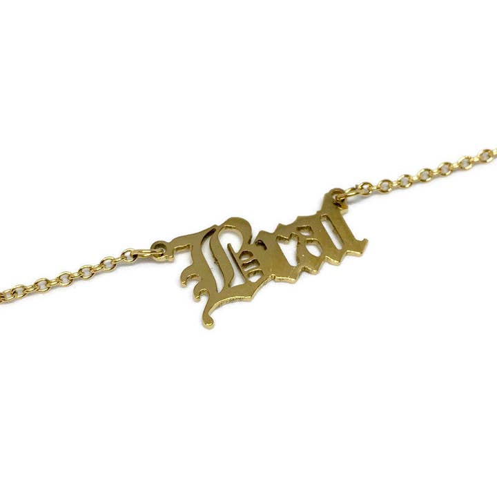 Gifts From The Crypt – Großhandel Kette mit Anhänger/Charm – Altenglische Brat-Halskette | Gotische Schrift Wort Zahlen Name