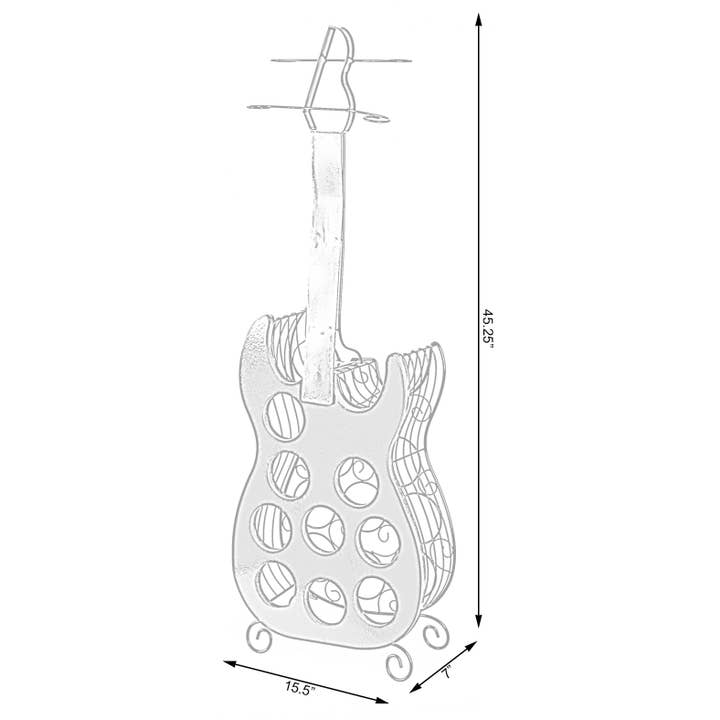 Quickway Imports - Wholesale Bottle rack/holder - Guitar Shaped Freestanding Decorative Wine Holder - 9 Bottle5
