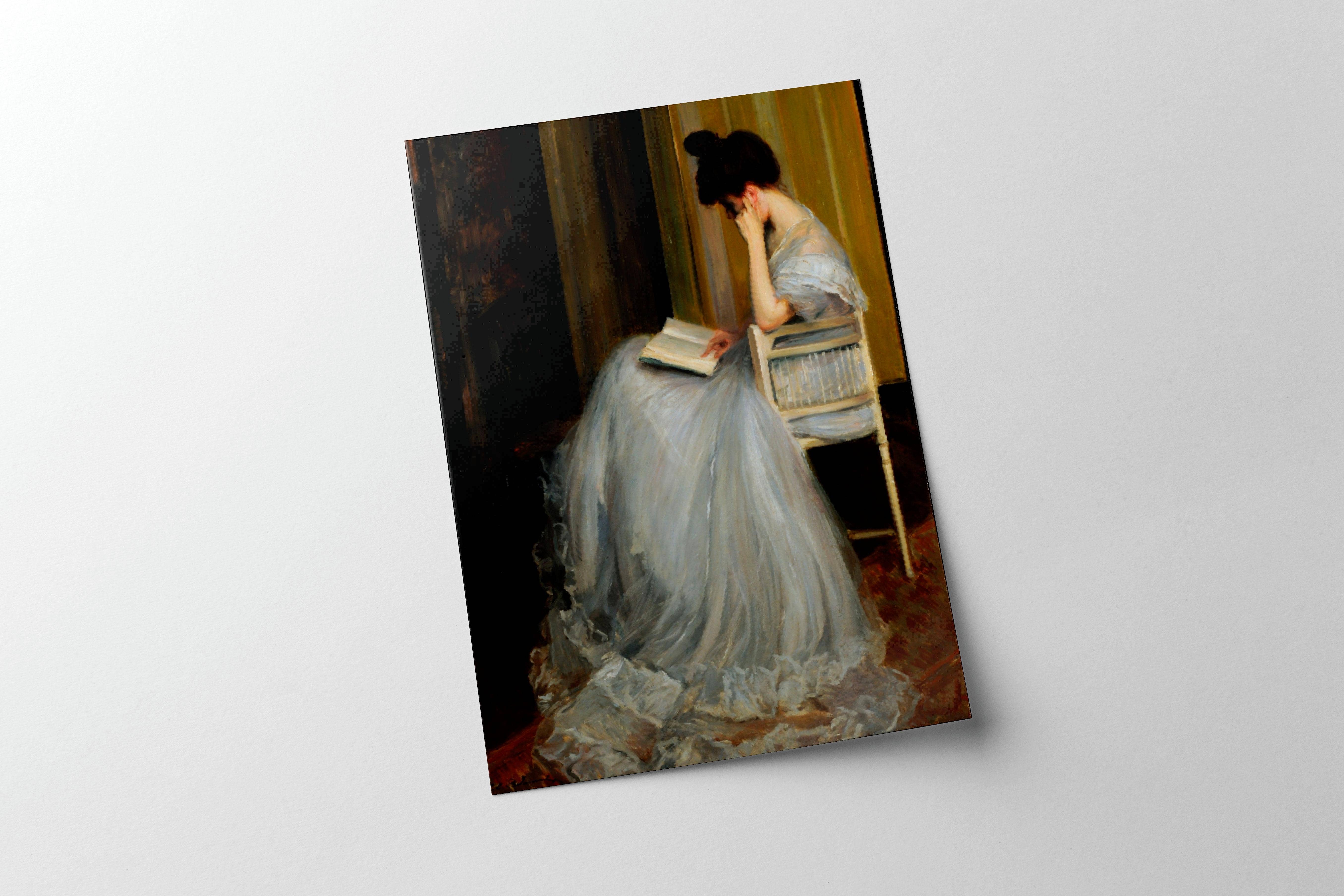 Knot & Soul – Großhandel Kunstdruck – Lesende Frau im Vintage-Porträt3