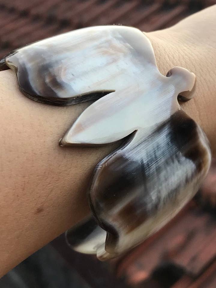 Butterfly Buffalo Horn Cuff Bracelet for wholesale by Hala Design