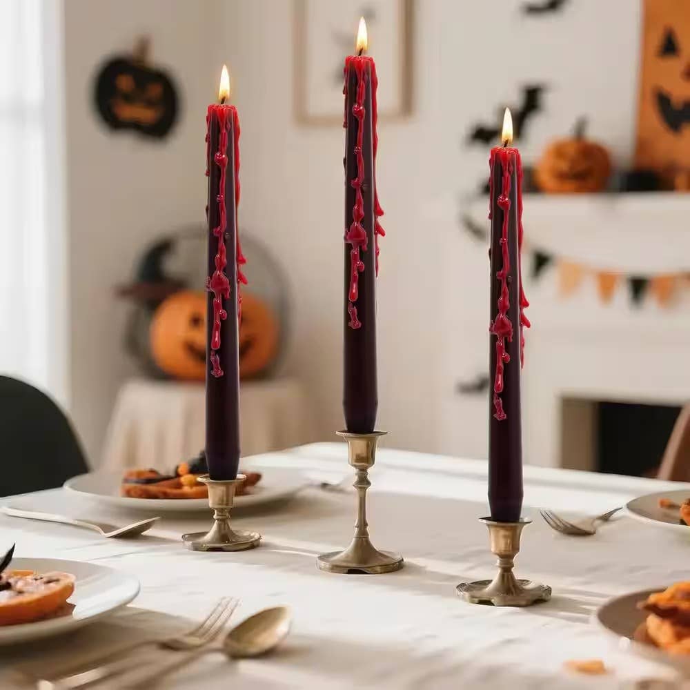 Designs by Deekay Inc. – wholesale Avsmalnande ljus – Vampyrblodljus - Set om 4, Blödande ljus 10”3