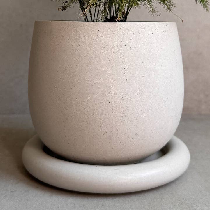 Betongkruka med dränering, söt växtkruka, bubbelplanterare, dekorativ cementkruka, minimalistisk kruka med fat, nordisk, tjock kruka för wholesale av Minimal Loot Design