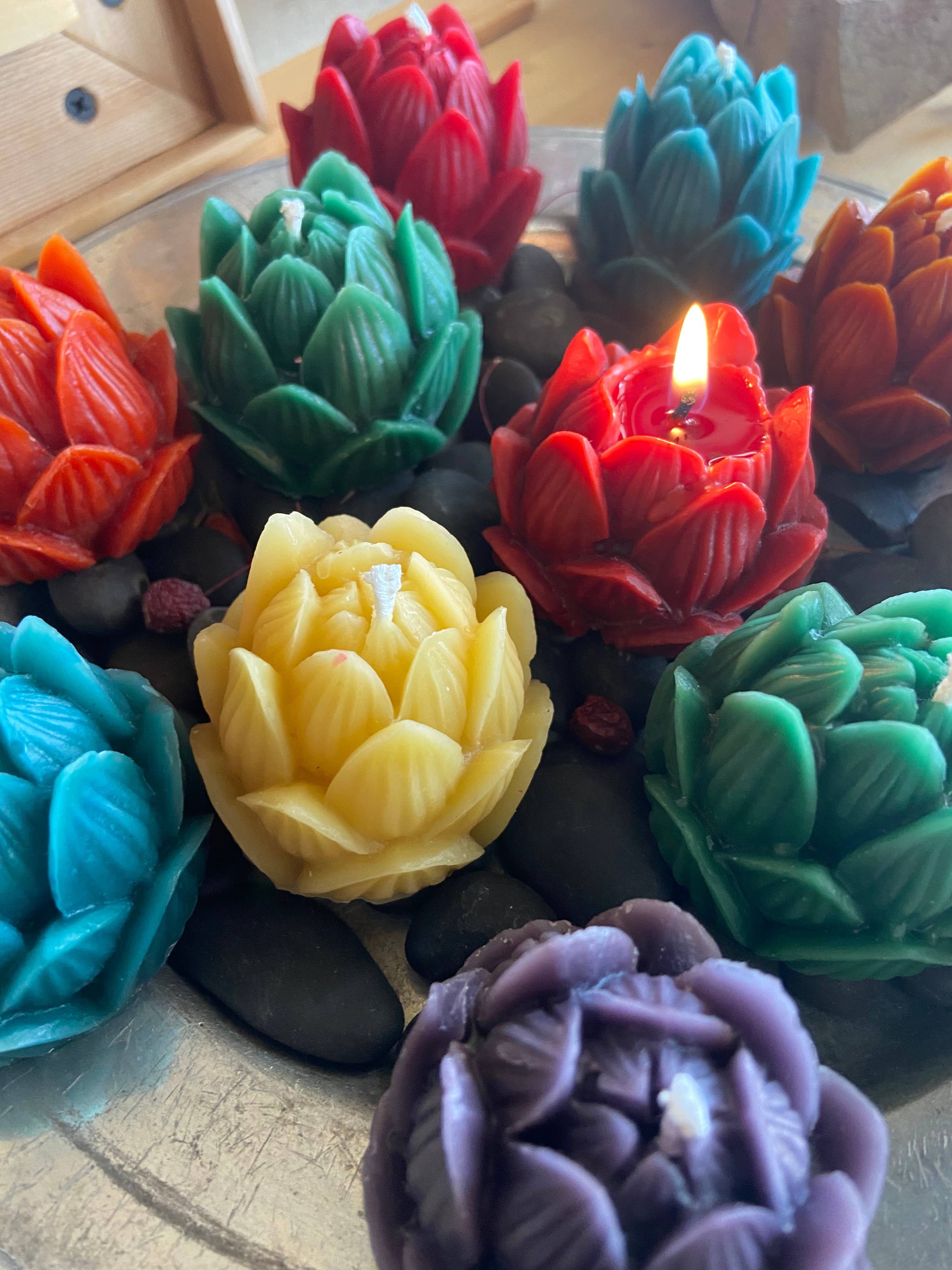 Live Light Beeswax Candles - Wholesale Novelty Candle - Lotus Meditation Candle Box Set5