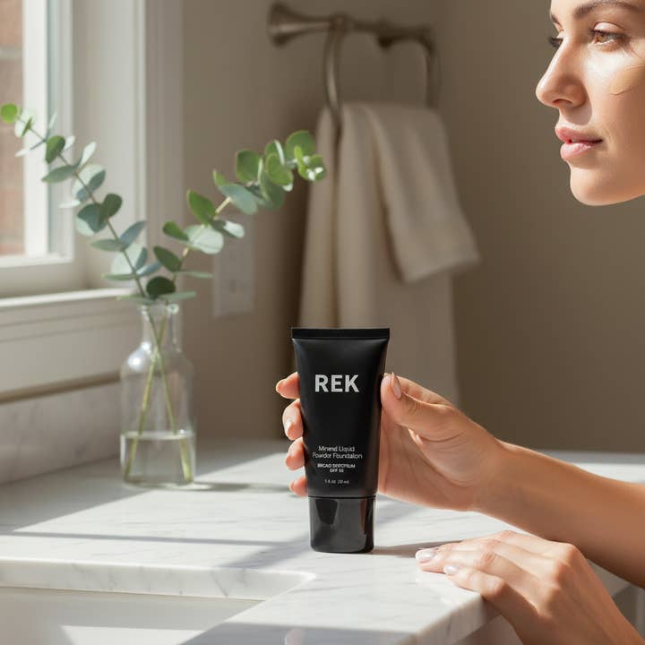 Nudo Chiaro | Fondotinta Minerale Liquido in Polvere con SPF 15 | REK Cosmetics per la vendita all'ingrosso da parte di Naomi's Happy Place Shop