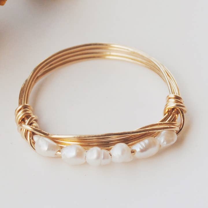 Perle Band stabling ring for engroshandel hos Seaflowerjewelry