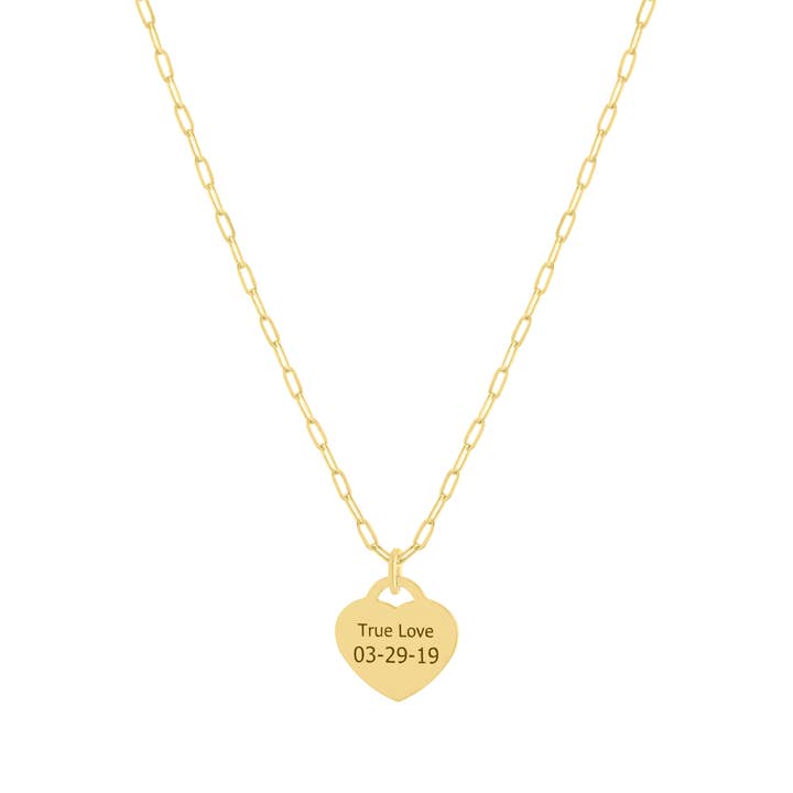 Collier cœur True Love en argent sterling plaqué or pour la vente par Athra NJ, INC.