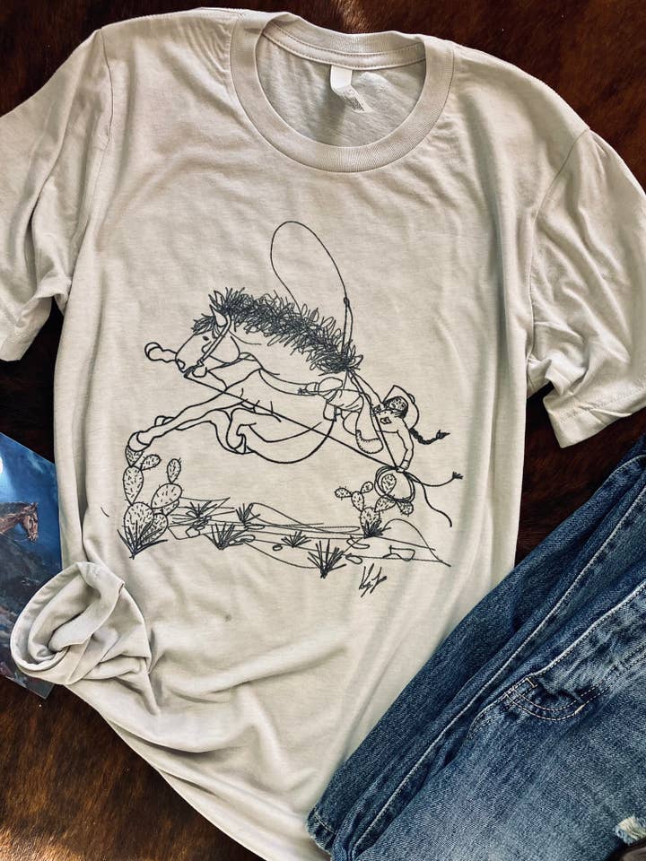 Ranch Girl Gear - Wholesale Screen Printed T-Shirt - Women's - Sidewinder Western Graphic T-Shirt