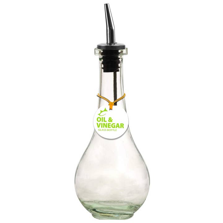 Drop Recycled Glass Oil/Vinegar Bottle W/ Pour Spout for wholesale by Couronne Co.
