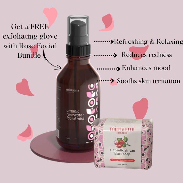 Rose Facial Cleanse & Tone Kit - Gratis exfolierande handske för wholesale av Kinapure