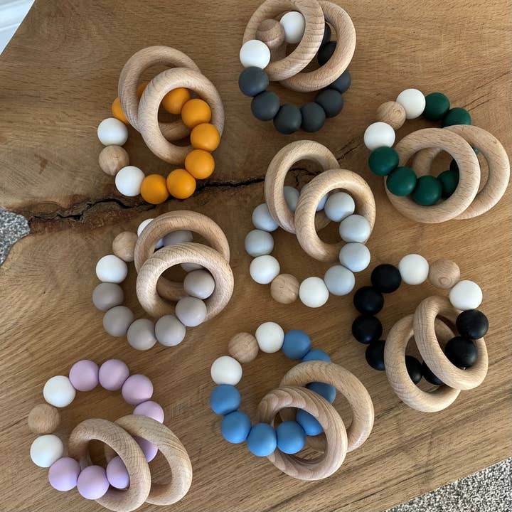 Rattle Teething Ring for wholesale by Little Roo Co.