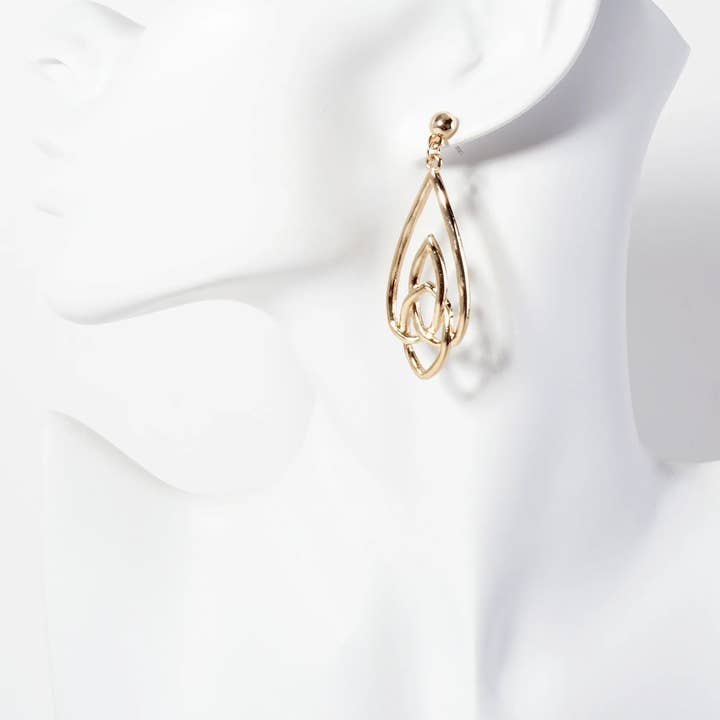 Wild Honey - Wholesale Dangle Earrings - Polished Metal Celtic Knots Dangle Earrings1