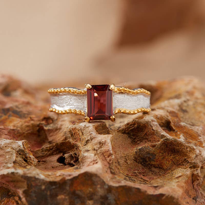 Gioiellin - S925 Silver Jewelry - Vente Solitaire - Bague en argent sterling S925 ajustable avec péridot naturel, améthyste et citrine8