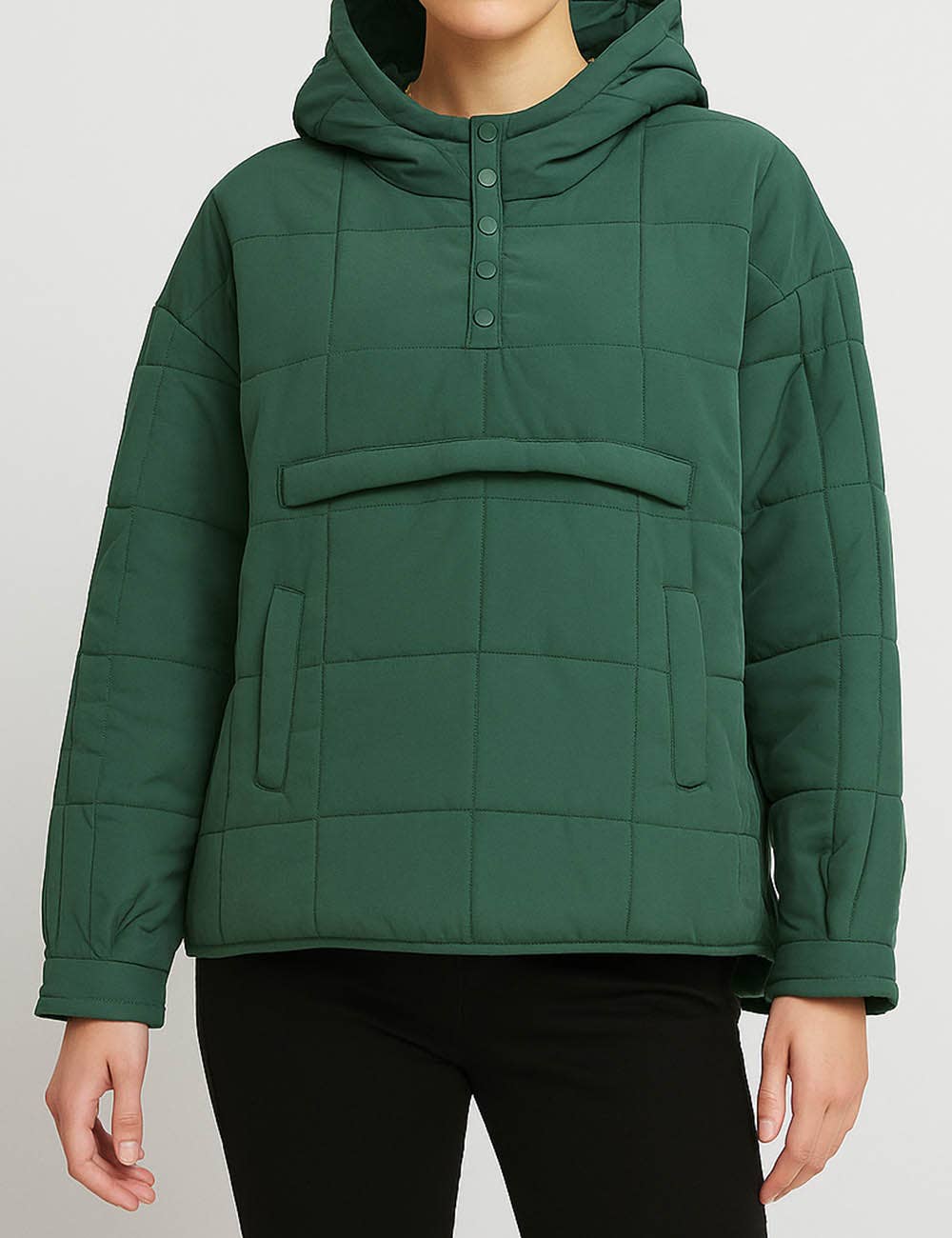 Sweetkama – wholesale Puffer jacket – Women’s – Ladies Button Pullover Hooded Padded Puff Jacket SKT47559