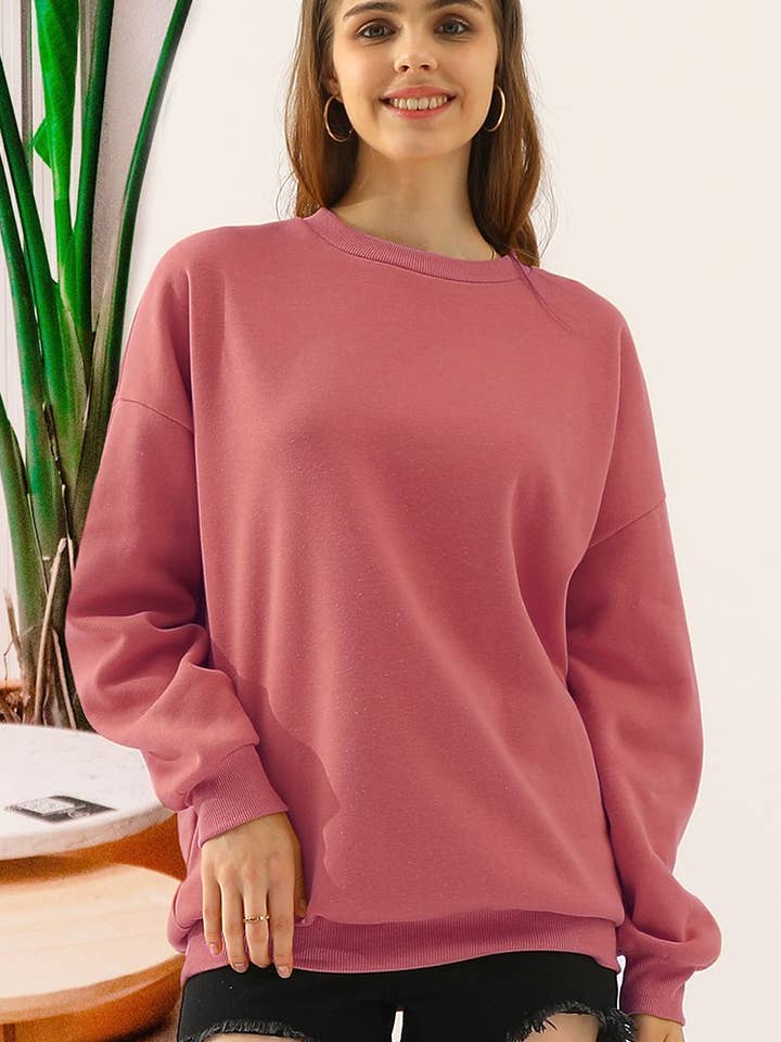 NINEXIS - Wholesale Sweatshirt - Women's - CWTTL902_CREW NECK LONG SLEEVE PULLOVER SWEATSHIRT TOPS