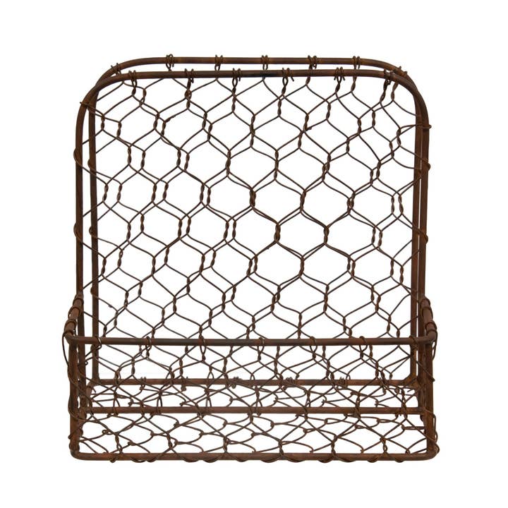 Rusty Metal Chicken Wire Napkin Holder for wholesale by The Hearthside Collection