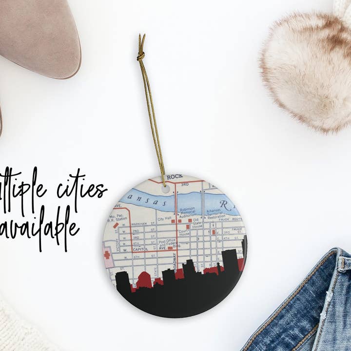 Arkansas city skyline ornament | choose your city for wholesale by Paperfinch Design