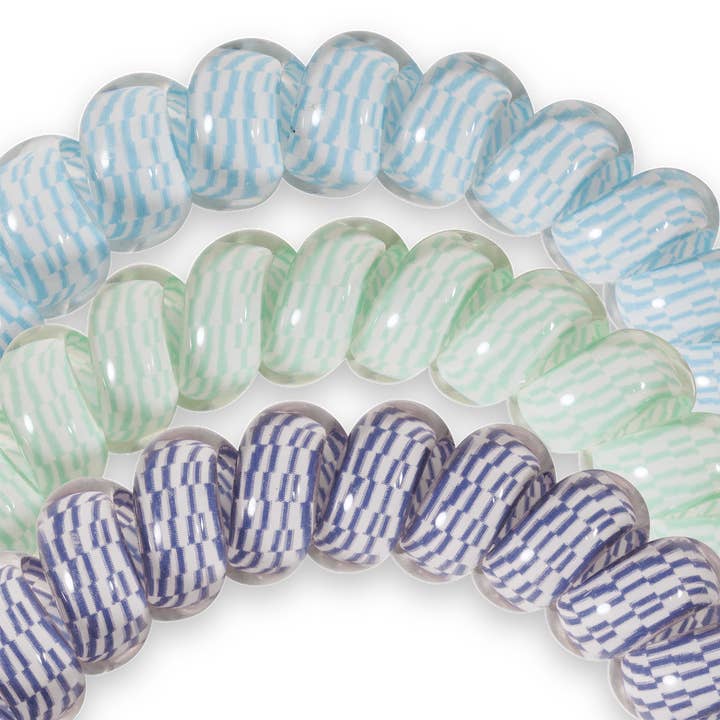 TELETIES - Wholesale Haarelastiekje - Dames - Spiraalvormige Haarspiraal | Groot | Helemaal Turkoois2