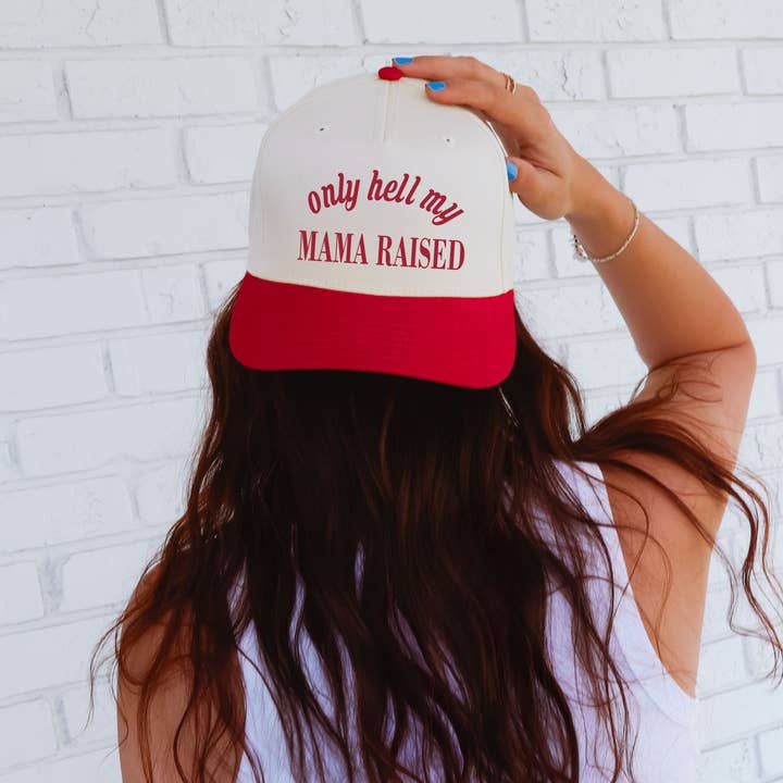 My Mama Raised Trucker Hat for wholesale by Hey Jude Graphic Tees