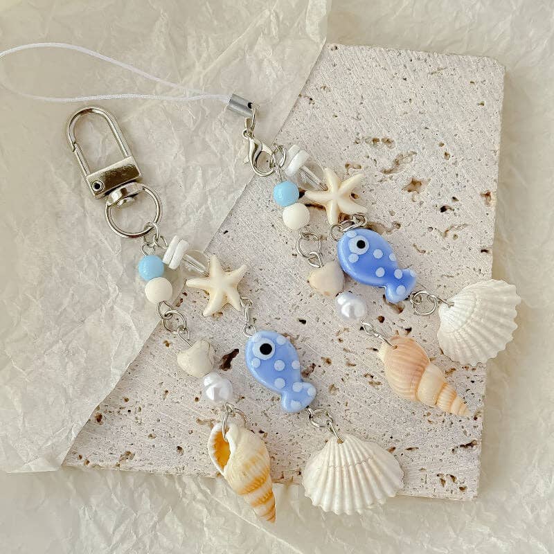 Dipped Shop - Wholesale Keychain - Women's - Cute Seashell Starfish Keychain Bag Charm  DP25C9115