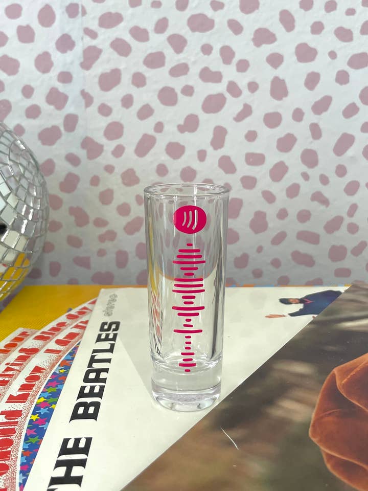 Spotify Code Shot Glass for wholesale by Prints & Sparkles
