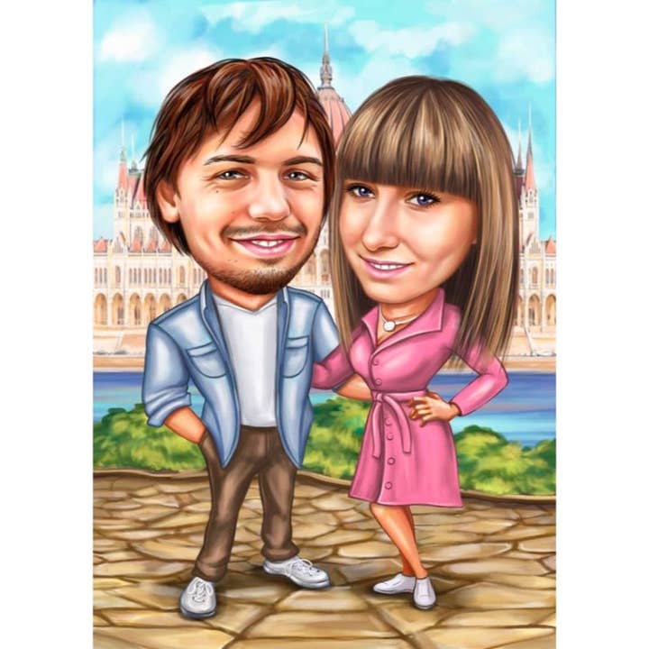 TEKENFILM KOPPEL voor wholesale door Caricature4You