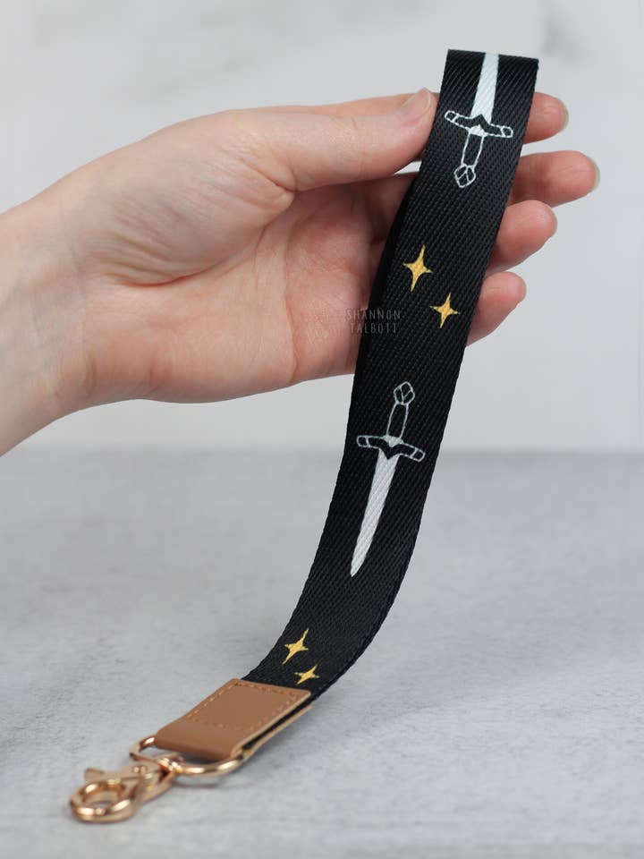 Ritual Dagger and Star Gothic Lanyard Wristlet Keychain for wholesale by Shannon Talbott