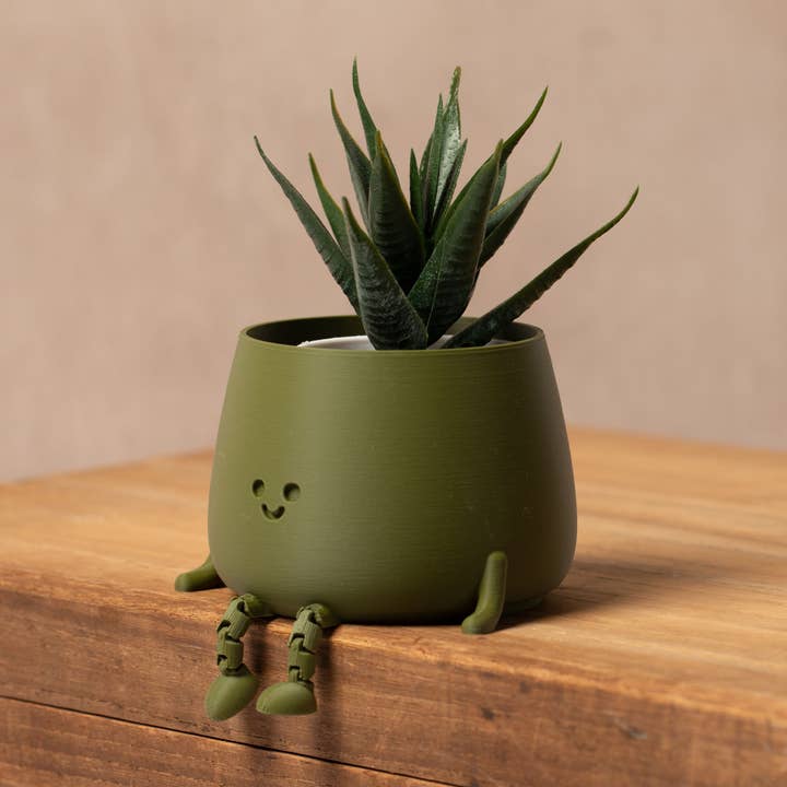 Ingadi - Wholesale Plant Pot - Happy Pot Planter - Matte Green